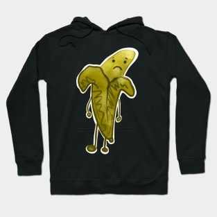 Sad Banana On Blue Background Hoodie